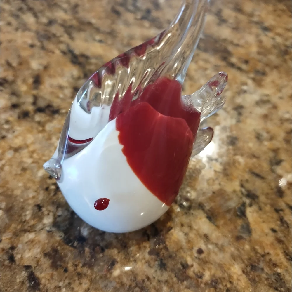 Vintage Murano Hand Blown Art Glass Angel Fish Figurine 4x4